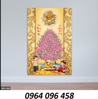 Tranh cây mai 3d - tranh gạch 3d cây mai - LVCX3