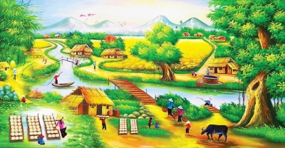 Tranh gạch 3D ốp tường phòng khách