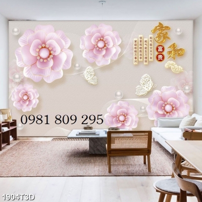 tranh gạch men - tranh dán tường hoa ngọc