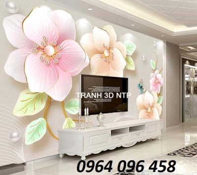 Tranh gạch 3d hoa sứ ngọc - FDNB2