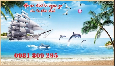 Gạch tranh 3d thuyền - thuận buồm xuôi gió