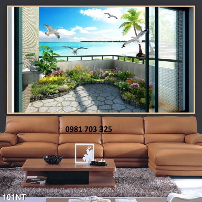 tranh phong cảnh biển- gạch tranh 3D