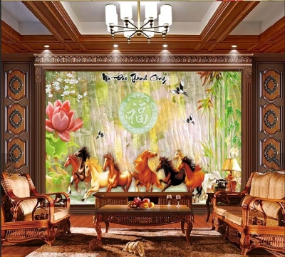 Tranh mã đáo thành công - gạch tranh 3d ốp tường - HHH5