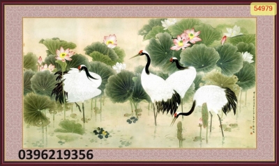 Tranh gạch đẹp chim hạc trang trí