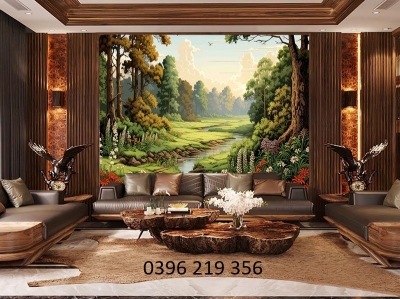 Tranh gạch 3d ốp lát Thác Nước, Sơn Thủy