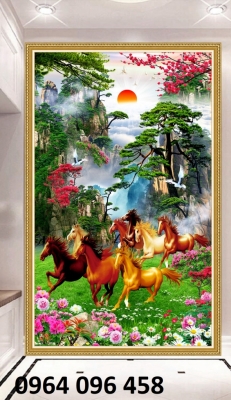 Tranh gạch con ngựa 3d phong thủy - 543CP