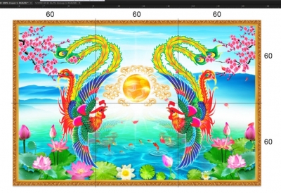 Tranh gạch ốp tường phòng thờ 3d - XX433