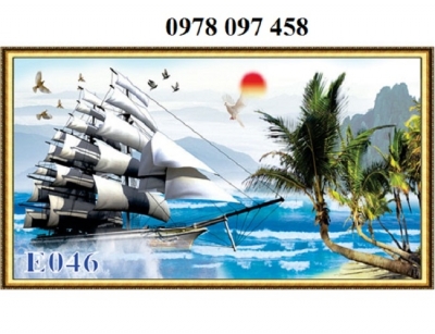 Tranh gạch - tranh thuyền buồm
