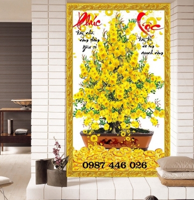 Gạch tranh 3d hoa mai vàng HP9272