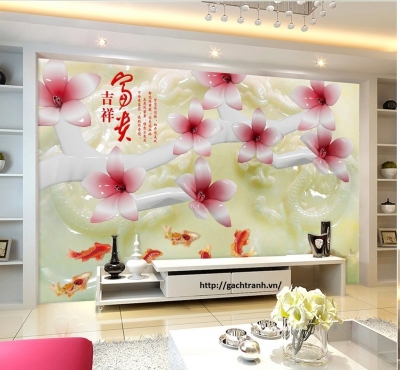 gạch 3d trang trí phòng khách