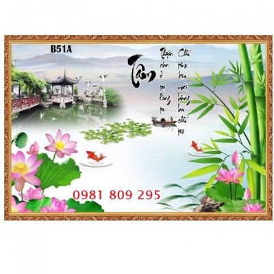 Tranh gạch men hoa sen 3d NH6666