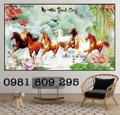 Gạch tranh 3d ngựa - mã đáo thành công