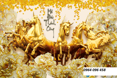 Tranh gạch 3d bát mã - GVX44