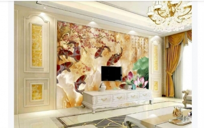 Gạch trang trí phòng khách