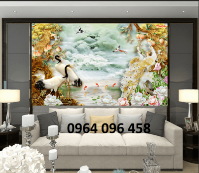 Tranh gạch 3d phong thủy phòng khách - DCVBB9