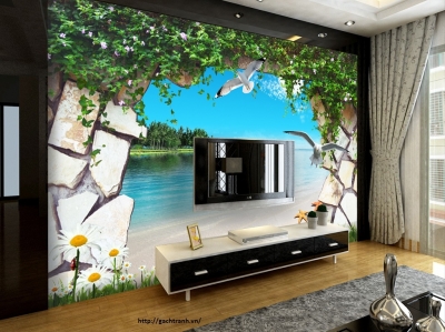 Tranh gạch 3d cửa sổ - SKMN6