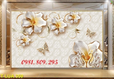 Tranh gạch ốp tường 3d hoa leo tường