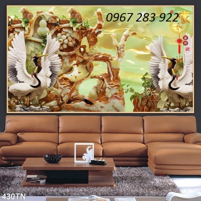 Tranh phong thủy gạch men chim hạc 3d