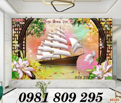Gạch tranh 3d - thuyền , tranh thuận buồm
