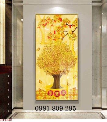 Tranh phong thủy - gạch tranh 3D kim tiền