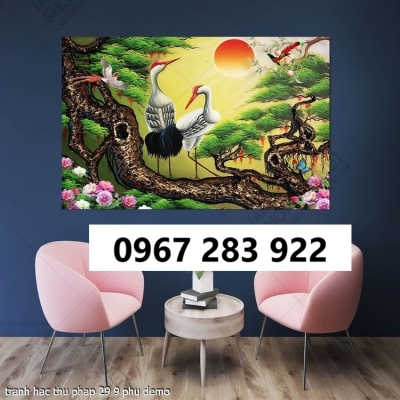 Tranh gạch 3d tùng hạc cao cấp