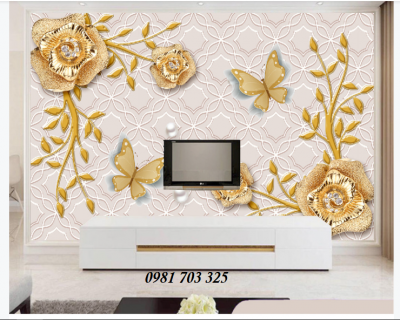 Tranh gạch 3D ốp tường trang trí phòng khách