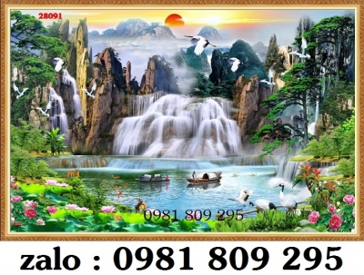 Mẫu tranh gạch ốp tường phòng khách 3d