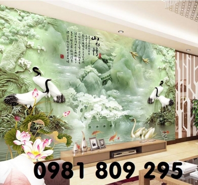 Gạch tranh 3d - tranh gạch tùng hạc