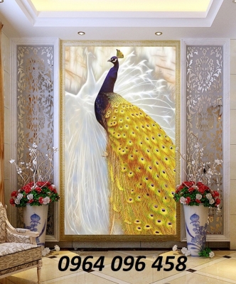 Tranh gạch men 3d chim công - 7322SB