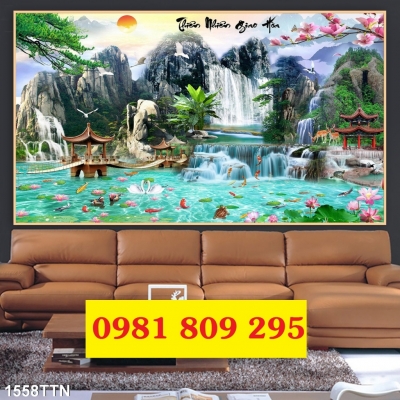 Gạch 3d phong cảnh thác nước