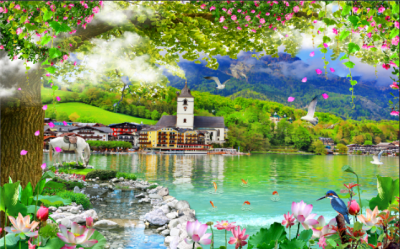 Gạch tranh phong cảnh, tranh 3D