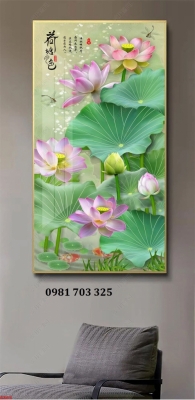 Tranh gạch hoa sen trang trí nhà
