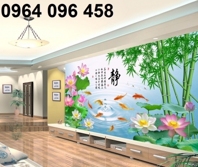 Tranh gạch 3d cửu ngư quần hội - 022XP