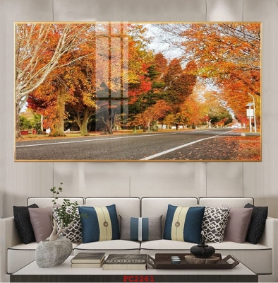 Tranh gạch phong cảnh lá vàng