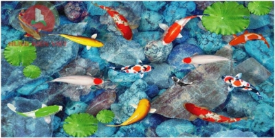 Tranh gạch 3d phong thủy cá koi - BV655