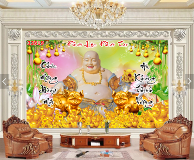 Tranh gạch - tranh thần tài