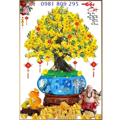 Tranh gạch ốp tường hoa mai HP9865