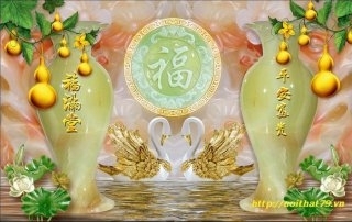 Tranh gạch 3d hoa sứ ngọc - HVCC4