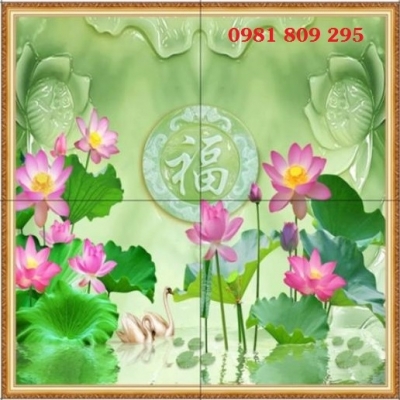 Tranh gạch men hoa sen đẹp nhất