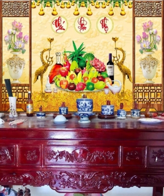 Tranh gạch men- gạch ốp tường phòng thờ