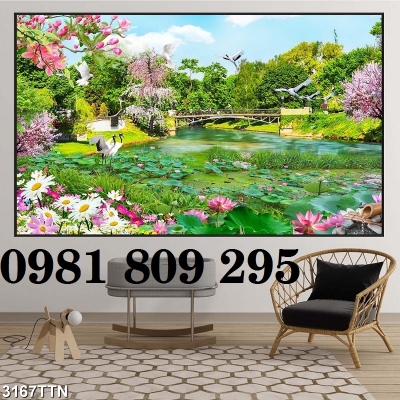 Tranh phong cảnh - gạch tranh thác nước 3d GF9473