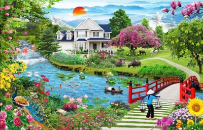 Tranh gạch 3d ốp tường hàng rào - 44CV