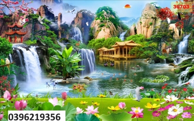 Tranh gạch đẹp 3d sơn thủy