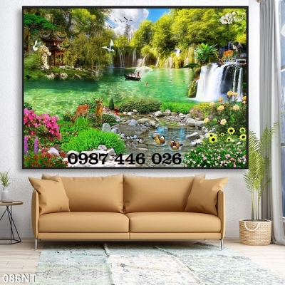 Gạch 3d tranh gạch men thác nước HP9833