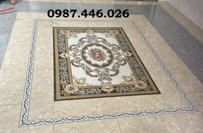 Gạch thảm nền nhà khắc vàng