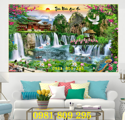 Mẫu gạch trang trí 3d sơn thủy