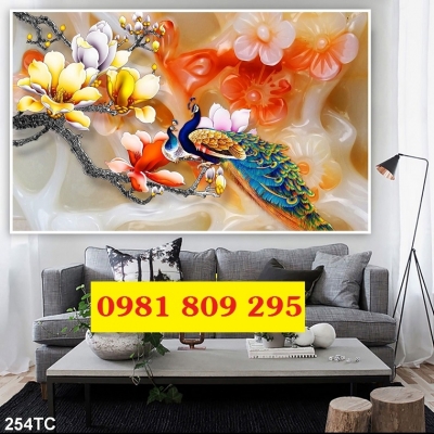 Gạch men con công , tranh gạch , gạch 3d  JP5697