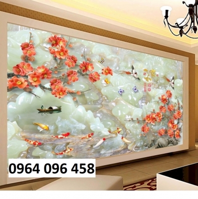 Tranh gạch 3d phong thủy phòng khách - SX66