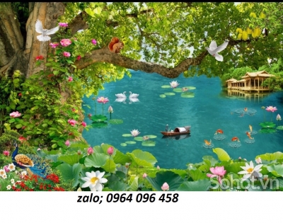 Tranh gạch 3d ốp tường tranh phong cảnh đồng quê - NCVV54