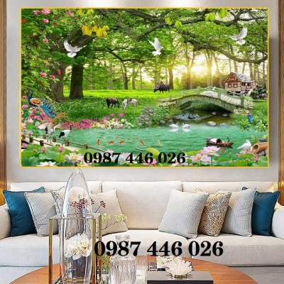 Tranh gạch men cây xanh 3d HP9342